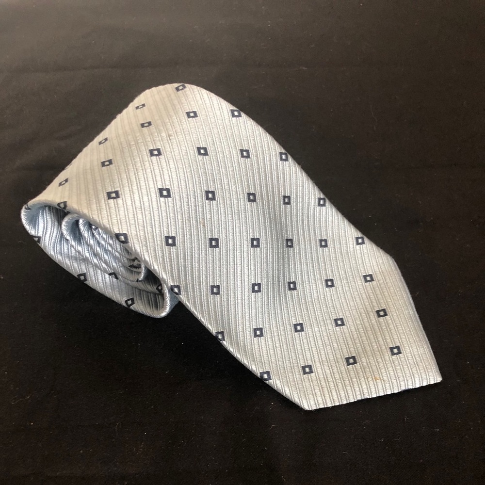 Silk light blue and navy necktie